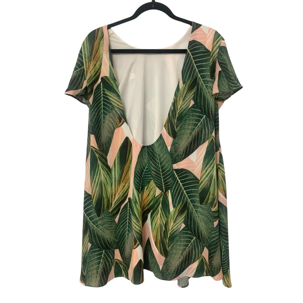 Show Me Your MuMu Medium Open Drop Back Palm Print Keahi Dress - Picture 2 of 3